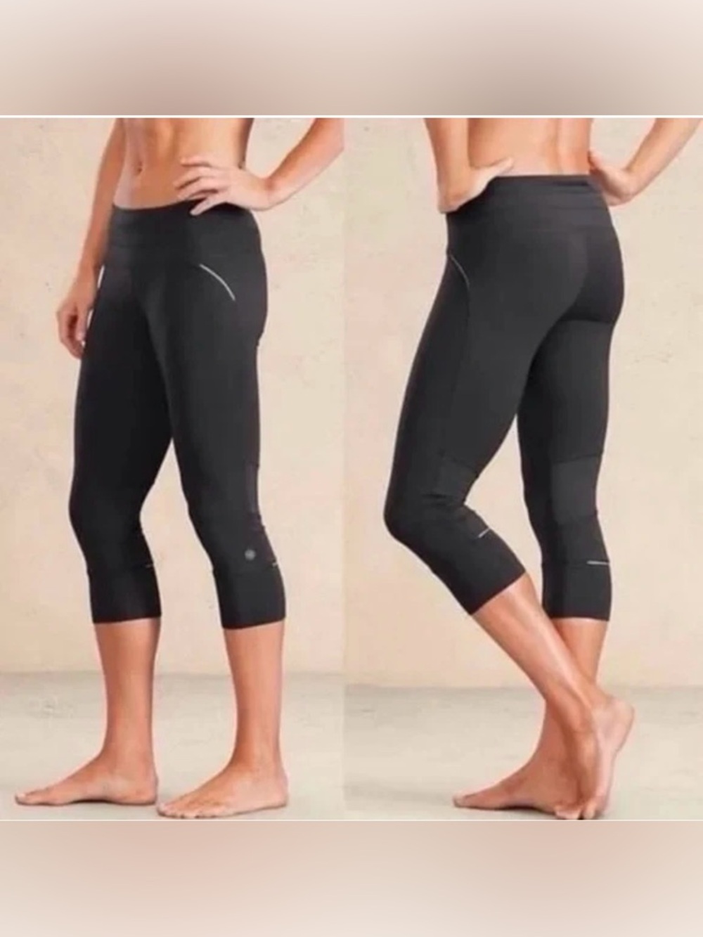 Athleta Black Relay Capri Leggings - Medium Tall
